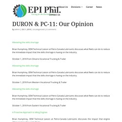 DURON & PC-11: Our Opinion - Envireau Pacific Incorporated (EPI)
