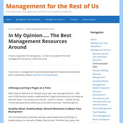 In My Opinion..... The Best Management Resources Around - Management for the Rest of Us