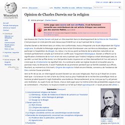 Opinion de Charles Darwin sur la religion