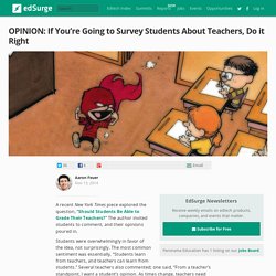 If You’re Going to Survey Students About Teachers, Do it Right