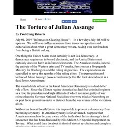 Opinion -The Torture of Julian Assange