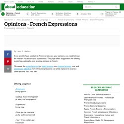Opinions - Expressions opinions in French