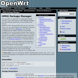 OPKG Package Manager