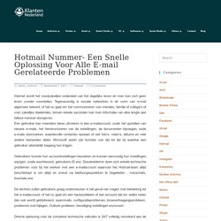 Hotmail Nummer- Een Snelle Oplossing Voor Alle E-mail Gerelateerde Problemen