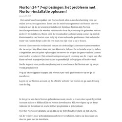 Norton 24 * 7-oplossingen: het probleem met Norton-installatie oplossen! – Telegraph