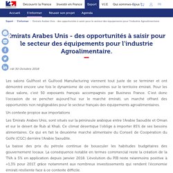 Emirats Arabes Unis - des opportunités à saisir pour le secteur des équipements pour l’industrie Agroalimentaire.