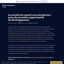 La société de conseil aux entreprises – pour de nouvelles opportunités de développement – Fonds européens