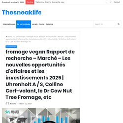 fromage vegan Rapport de recherche – Marché – Les nouvelles opportunités d’affaires et les investissements 2025