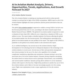 AI In Aviation Market Analysis, Drivers, Opportunities, Trends, Applications, And Growth Forecast To 2027  – Telegraph