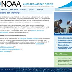 Chesapeake Bay Internships - Student Opportunities - chesapeakebay.noaa.gov