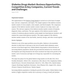 Diabetes Drugs Market: Business Opportunities, Competition & Key Companies, Current Trends and Challenges – Telegraph