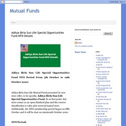 Mutual Funds: Aditya Birla Sun Life Special Opportunities Fund NFO Detailsstock/share investment,NSE,BSE,Mutual funds