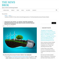 Analysis of COVID-19 Crisis-driven Growth Opportunities in Tire Recycling Downstream Products Market – The News Brok