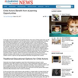 Child Actors Benefit from eLearning Opportunities