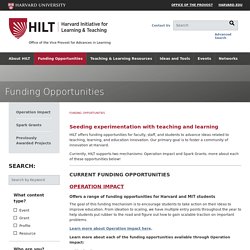 Funding Opportunities – Harvard Initiative for Learning and Teaching (HILT)