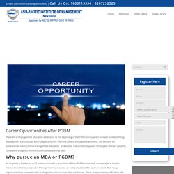 Best Career Opportunities After PGDM From Asia Pacific Institute of Management