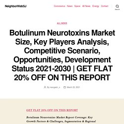 Botulinum Neurotoxins Market Size, Key Players Analysis, Competitive Scenario, Opportunities, Development Status 2021-2030