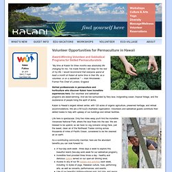 Volunteer Opportunities for Permaculture in Hawaii