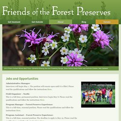 Jobs and Opportunities - Friends of the Forest Preserves