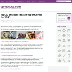 Top 20 business ideas & opportunities for 2011 - Springwise