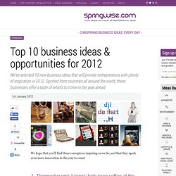 Top 10 business ideas & opportunities for 2012