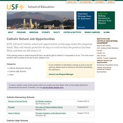 Catholic School Job Opportunities - University of San Francisco (USF)