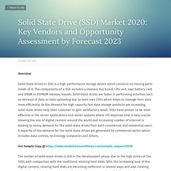 Solid State Drive (SSD) Market 2020: Key Vendors and Opportunity Assessment by Forecast 2023