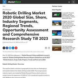 Robotic Drilling Market 2020 Global Size, Share, Industry Segments, Regional Trends, Opportunity Assessment and Comprehensive Research Study Till 2023