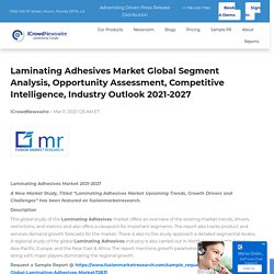 Laminating Adhesives Market Global Segment Analysis, Opportunity Assessment, Competitive Intelligence, Industry Outlook 2021-2027