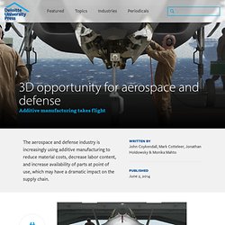 3D opportunity in aerospace and defense: Additive manufacturing takes flight