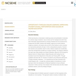 Opportunity through online learning: Improving student access, participation and success in higher education - NCSEHE