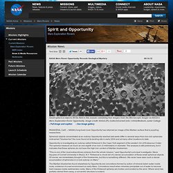 Mars Rover Opportunity Reveals Geological Mystery