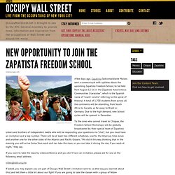 New Opportunity to Join the Zapatista Freedom School