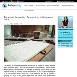 Trademark Opposition Proceedings in Bangalore, India