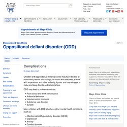 Oppositional defiant disorder (ODD) Complications