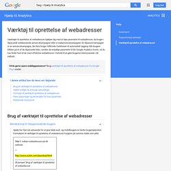Værktøj til oprettelse af webadresser - Hjælp til Analytics