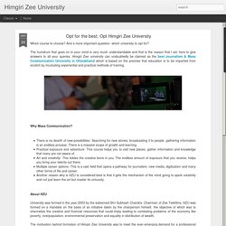 Himgiri Zee University: Opt for the best; Opt Himgiri Zee University
