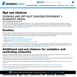 Opt out choices - Slashdot Media