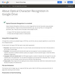 About Optical Character Recognition in Google Drive - Drive Help