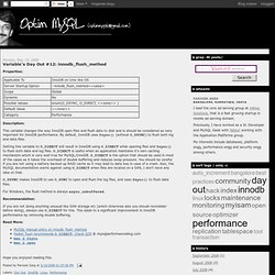 Variable's Day Out #12: innodb_flush_method