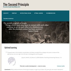 Optimal Learning - The Second Principle