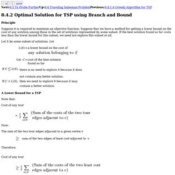 8.4.2 Optimal Solution for TSP using Branch and Bound