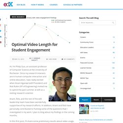 Optimal Video Length for Student Engagement