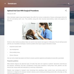 Optimal Oral Care With Surgical Procedures