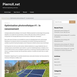 Optimisation photovoltaïque #1 : le raisonnement – PierroX.net