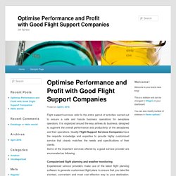 Optimise Performance and Profit with Good Flight Support Companies