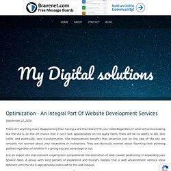 Optimization - An Integral Part Of Website Development Services