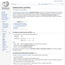 Optimization problem