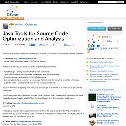 Java Tools for Source Code Optimization and Analysis'