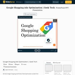 Google Shopping Optimization
